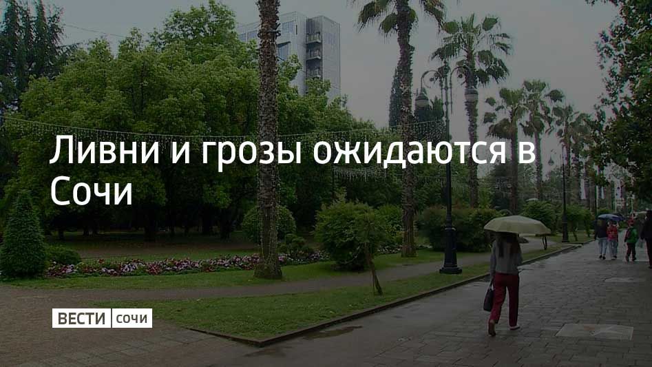 С 9 по 11 октября в Сочи и на федеральной территории Сириус синоптики прогнозируют ливни и грозы