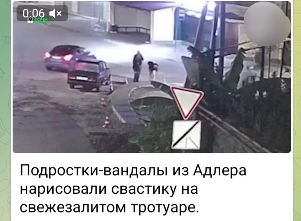 Запрещенные нацистские символы нарисовали на тротуаре в Адлере