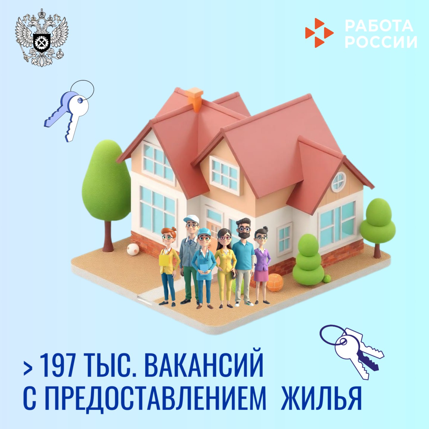 На портале«Работа России» размещено почти 200 тысяч вакансий, в которых работодатели предоставляют служебное жилье