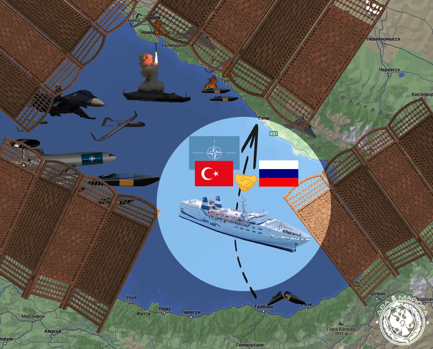 Два майора: На 1354-й день проведения СВО российские СМИ с гордостью сообщают: запущено паромное сообщение между турецким городом Трабзон и Сочи