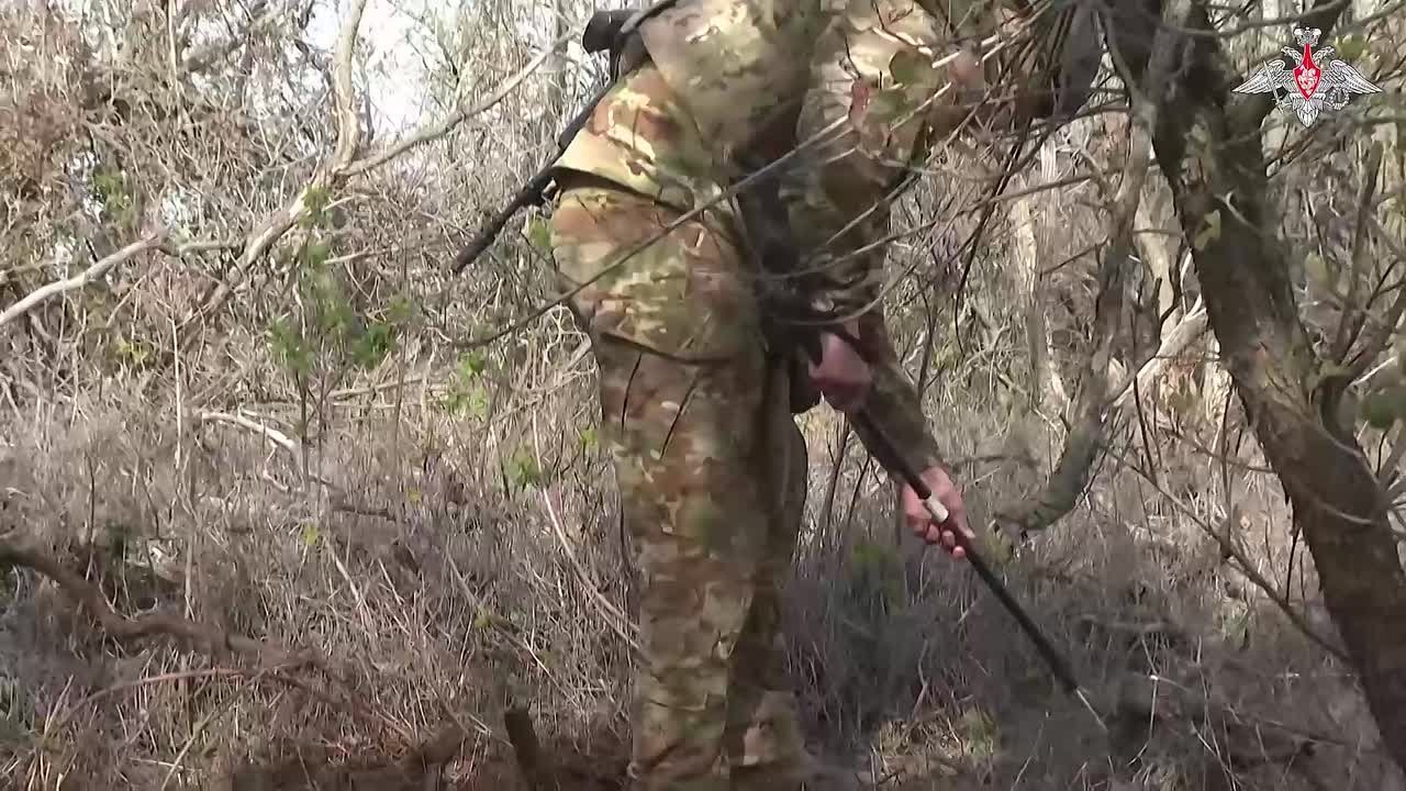 Минобороны России: Саперы Новороссийского горного соединения ВДВ обезвреживают и уничтожают мины и взрывоопасные предметы противника в Запорожской области