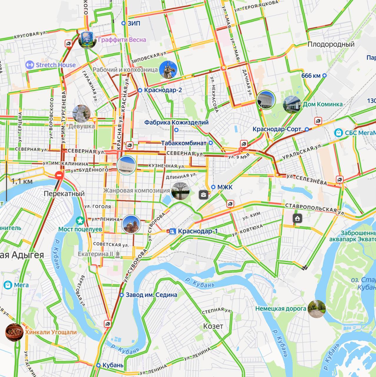 10 баллов Краснодару! Пятничные пробки сковали город