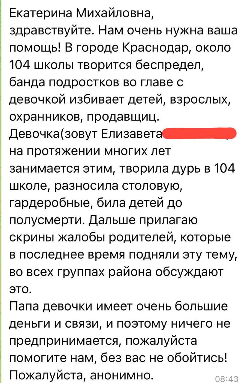 Екатерина Мизулина: Подростки в Краснодаре организовали бойцовский клуб и терроризируют дворы Екатерина Мизулина: Подростки в Краснодаре организовали бойцовский клуб и терроризируют дворы