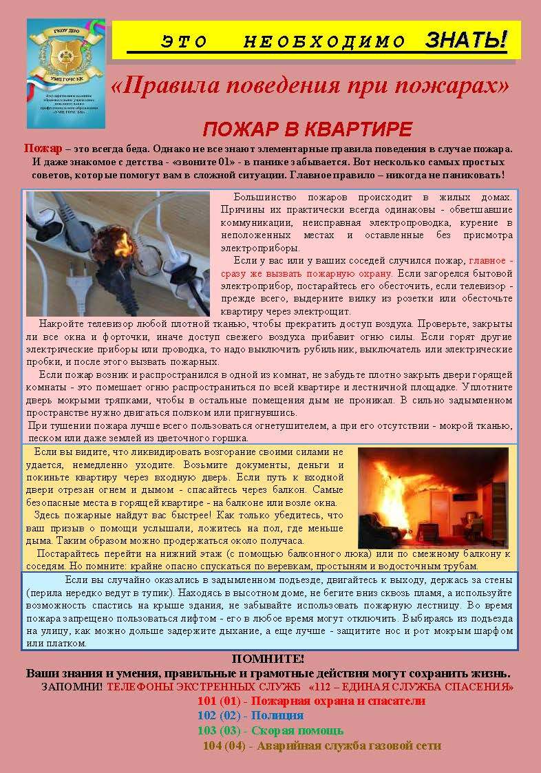 Правила пожарной безопасности в холодное время года