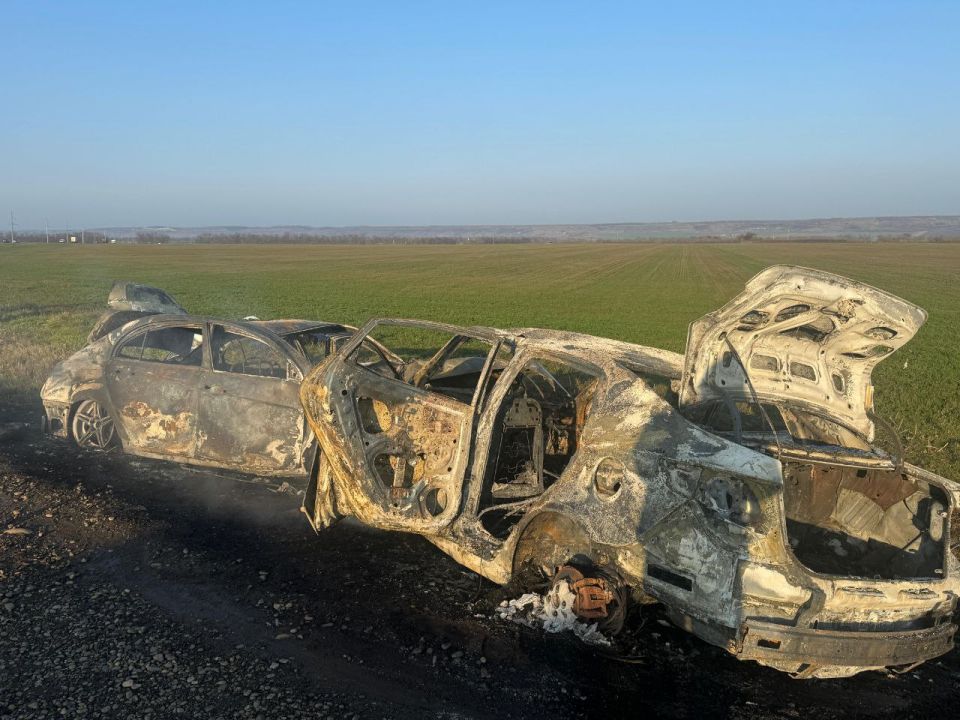 2 иномарки сгорели в результате ДТП в Новокубанском районе