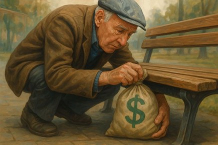 Пенсионер спрятал 1,1 млн рублей под лавочку для мошенников