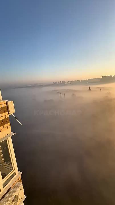 Краснодар накрыло пеленой. Утренний туман поразил горожан – он стелился по низу, а на более высоких этажах его не было