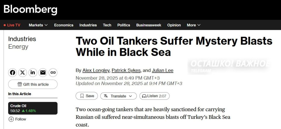 � ������� ������ ��������� ��� ������� ��������� ����� ������ � Bloomberg