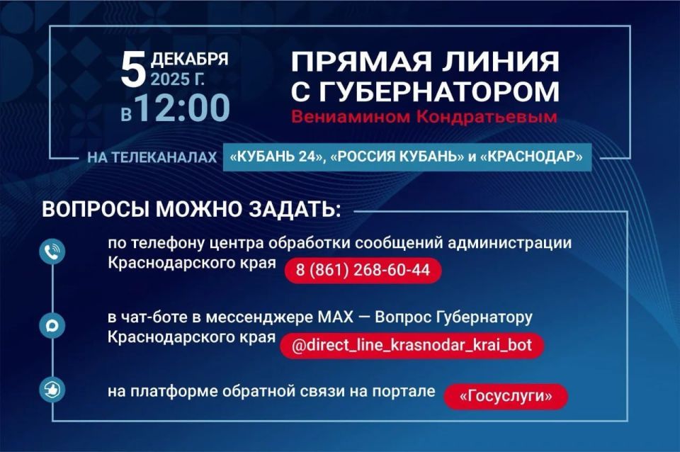 На «Прямую линию» Вениамина Кондратьева поступило уже почти 5 тысяч вопросов