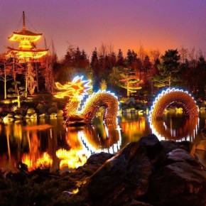 Показываем, как выглядит Японский сад зимним вечером