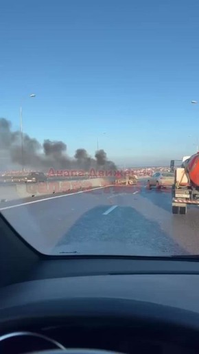 Машина загорелась в результате ДТП около Анапы