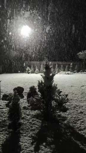 Полюбуемся на снегопад в отдаленном предгорном хуторе