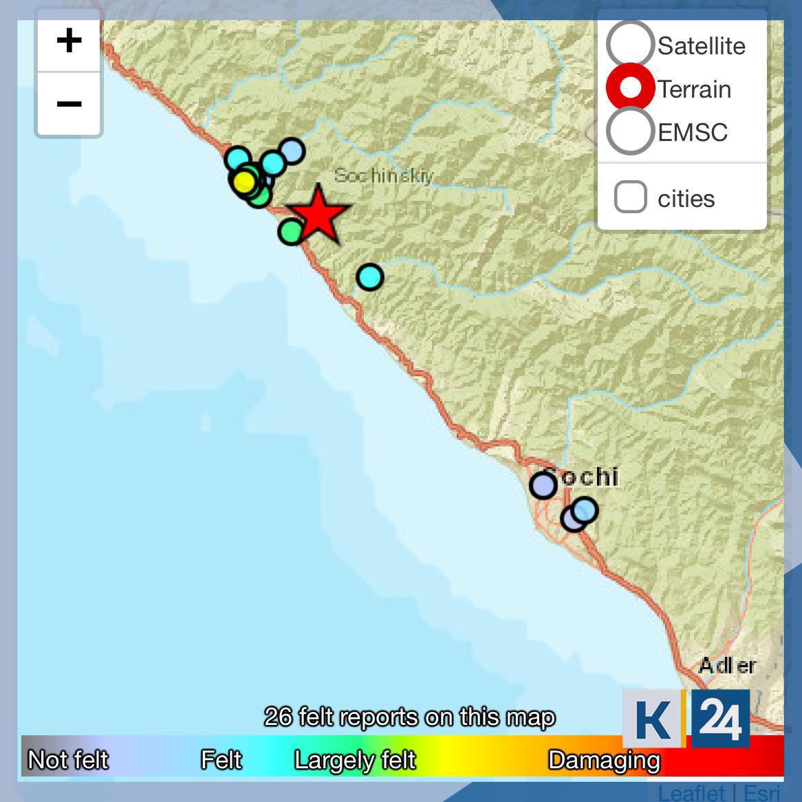 Землетрясение в Сочи.. Сегодня в 12:47 жители Сочи почувствовали подземные толчки. Сильнее всего в Лазаревском районе