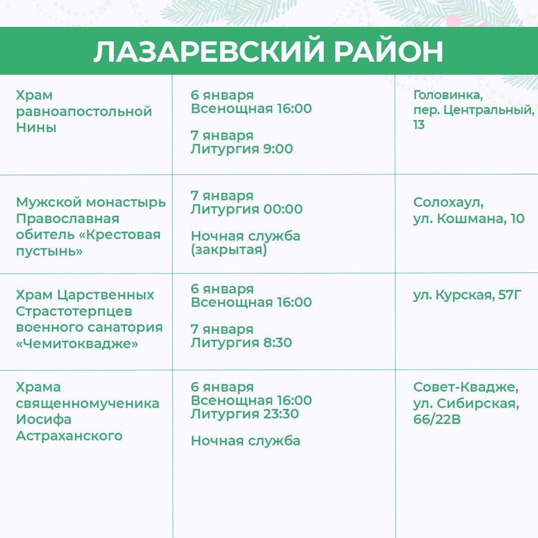 В Рождество дневные богослужения проведут во всех 37 храмах Сочи В Рождество дневные богослужения проведут во всех 37 храмах Сочи