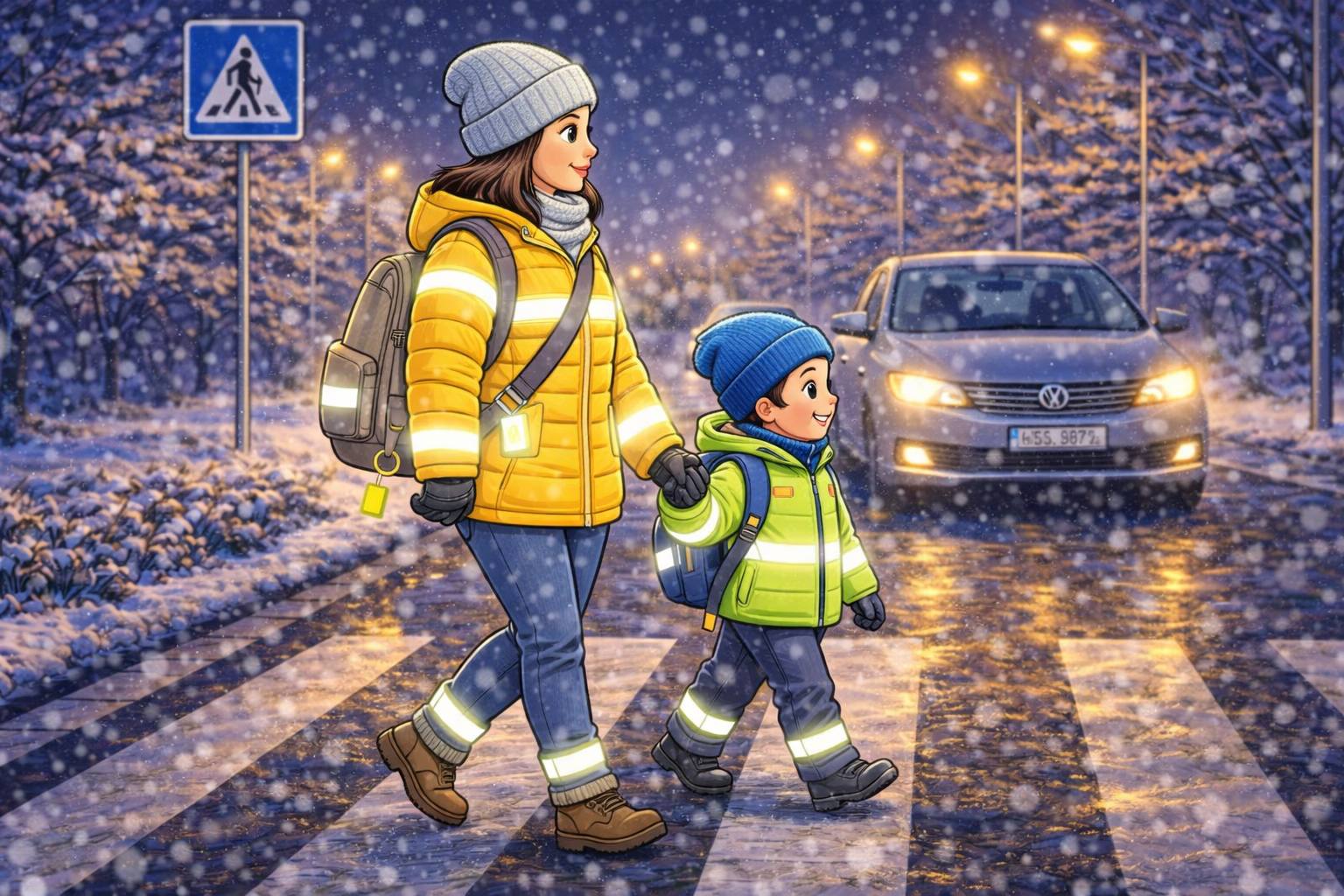 Автоинспекторы Кубани напоминают о безопасности пешеходов в тёмное время суток