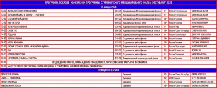 25 ������ �� X ���������� ������������� ����� ��������� (X MIFF-2026) ��������� ���������������� ����� ������� �������: ����� ���������� ������� (sneg50.ru/projects/e...) ������������� ������������ ������� ���� �����������...