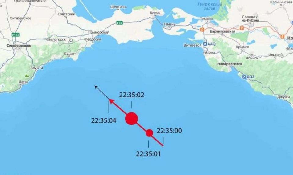 Метеорит, пролетевший этой ночью над Кубанью, упал в Черном море