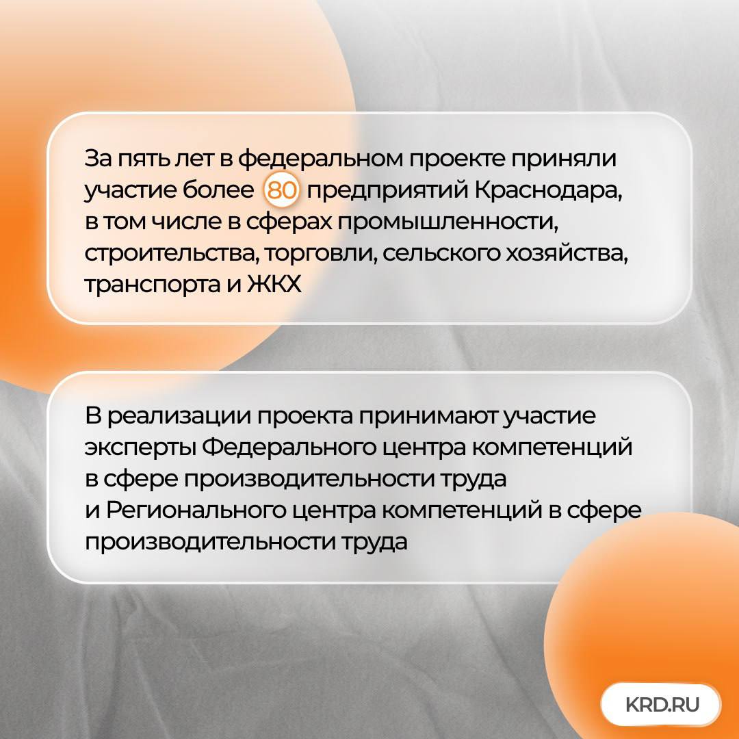 Специалисты краснодарских предприятий — участники федерального проекта «Производительность труда» могут пройти бесплатное обучение методам бережливого производства Специалисты краснодарских предприятий — участники федерального проекта «Производительность труда» могут пройти бесплатное обучение методам бережливого производства