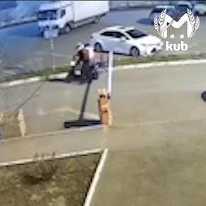 Курьер протестировал ударопрочность шлагбаума на Петра Метальникова