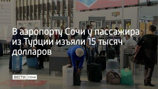 В аэропорту Сочи задержали пассажира из Турции, который пытался провезти 25 тысяч долларов через "зеленый коридор"