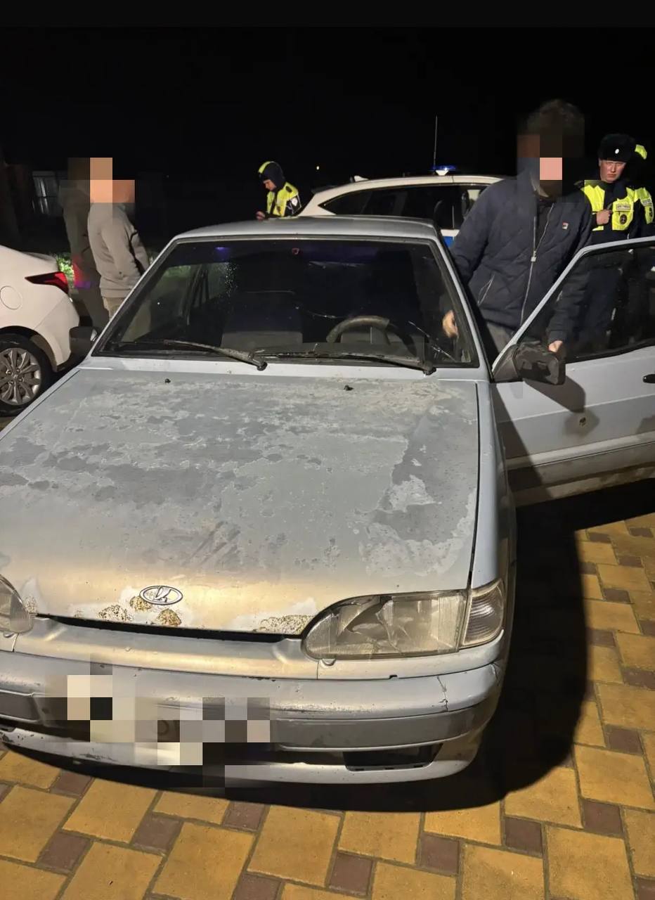 14-летний водитель попался полицейским ночью в Кавказском районе