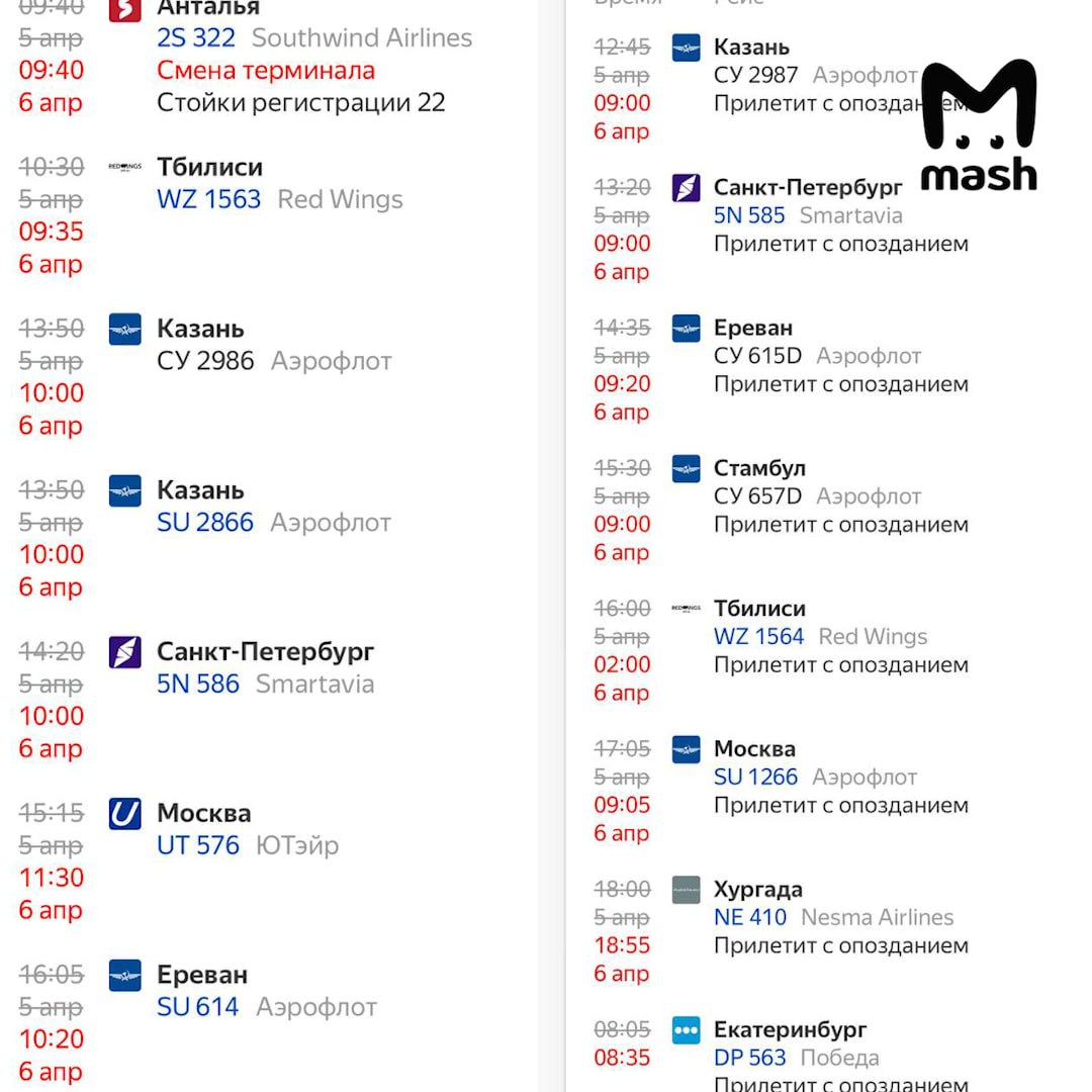Около 180 рейсов задержаны в трёх аэропортах Краснодарского края из-за массированной атаки украинских БПЛА, которая длится больше трёх часов