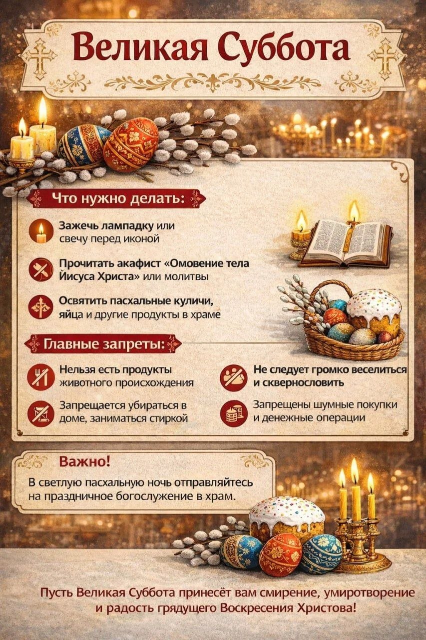 Великая Суббота — день тишины и ожидания