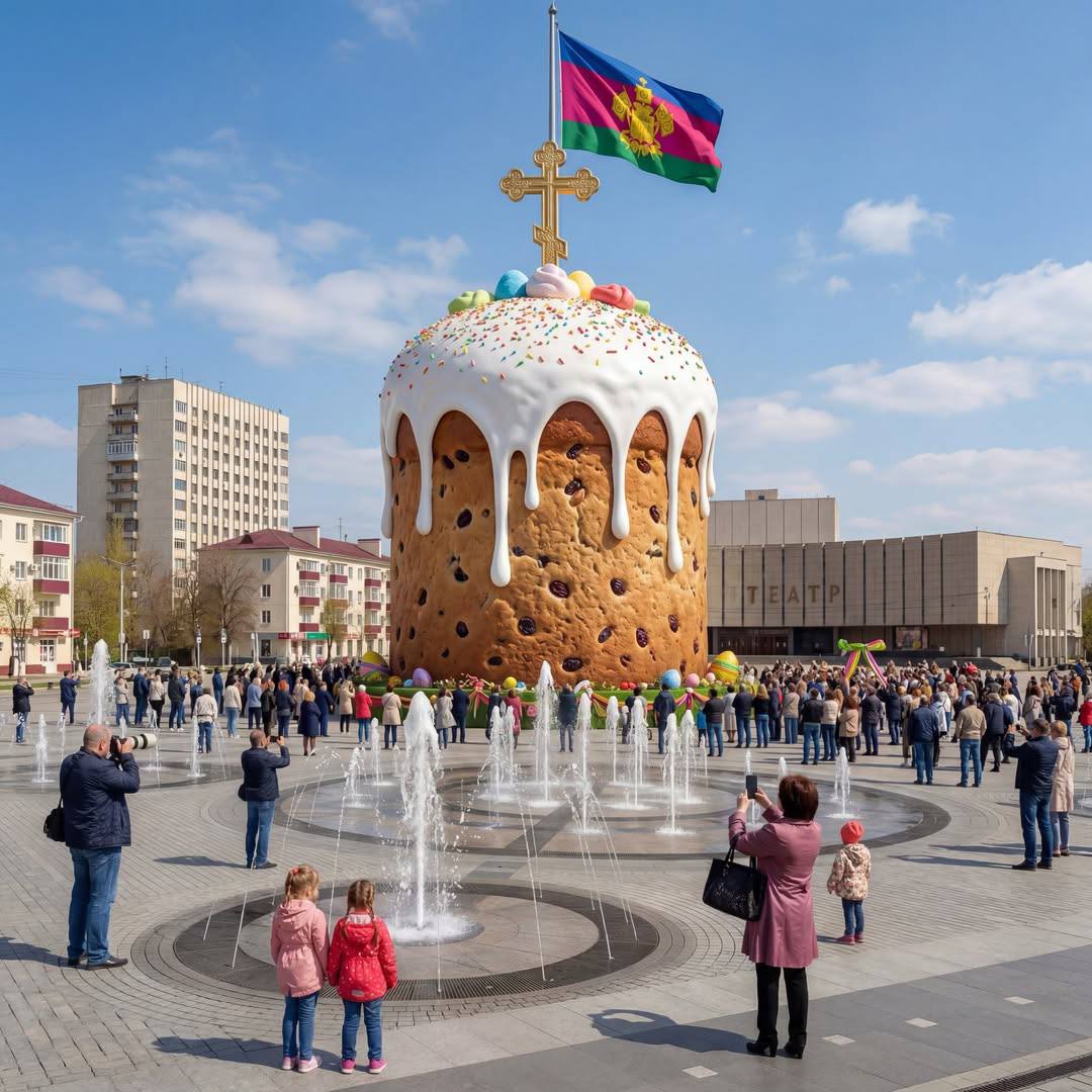 Нейросеть показала, как Краснодар готовится к Пасхе