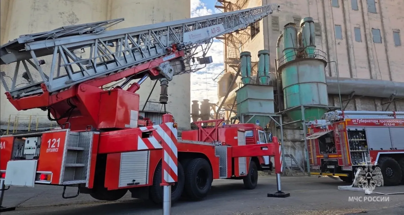 Учения по тушению пожара прошли на Курганинском элеваторе