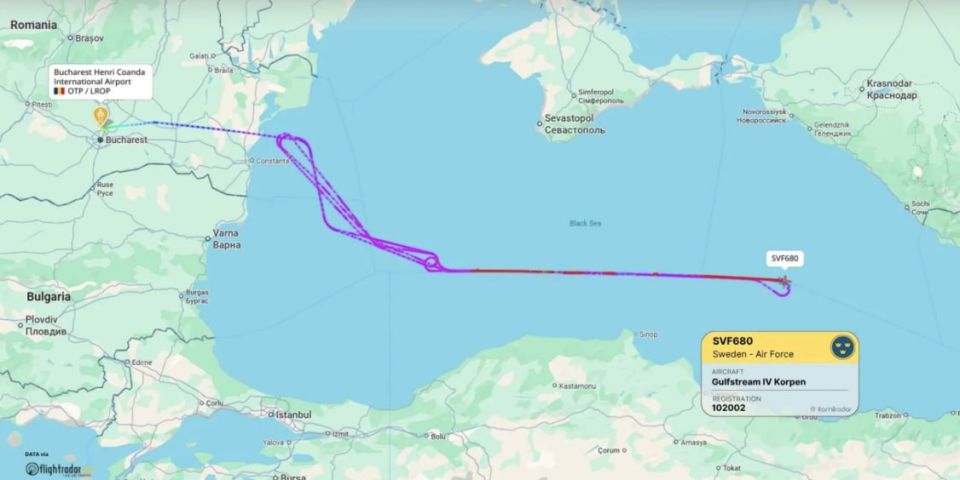 Шведские ВВС провели продолжительную разведывательную миссию над Черным морем