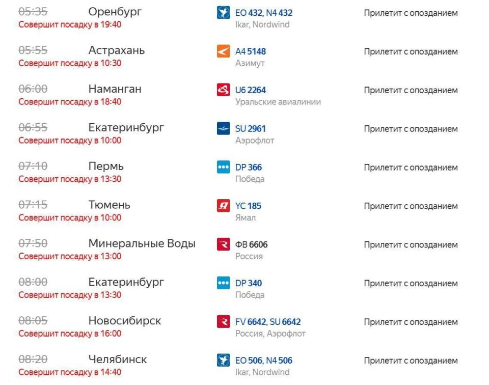 Около 50 рейсов задерживается в Сочи на прилёт и вылет