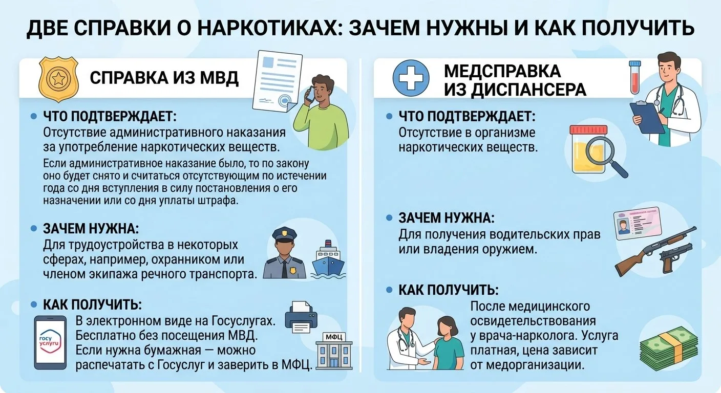 Две справки о наркотиках: зачем нужны и как получить