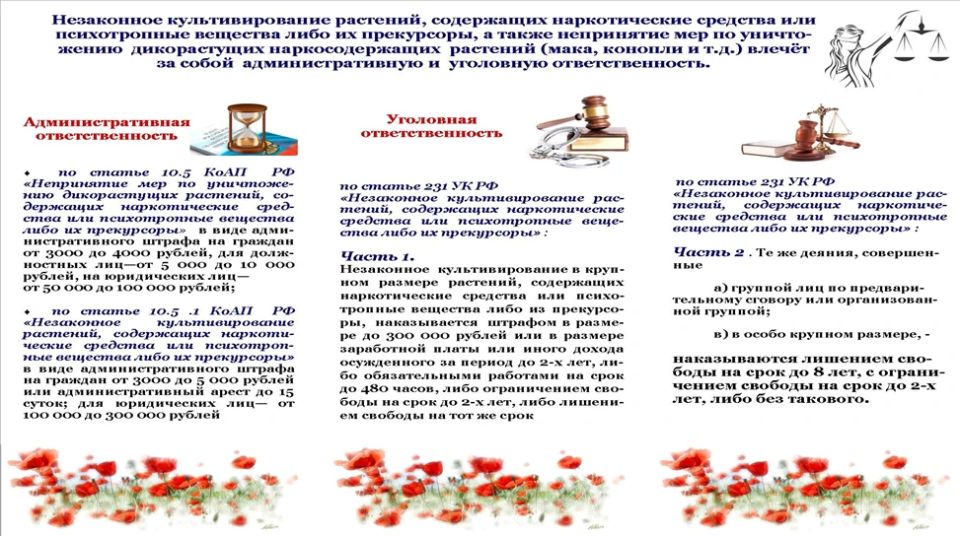 Муниципальная антинаркотическая комиссия напоминает!