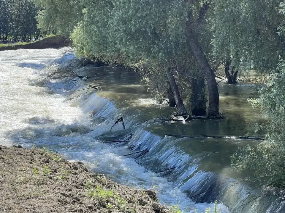 В Крымском районе устраняют проран в дамбе на реке Кубань