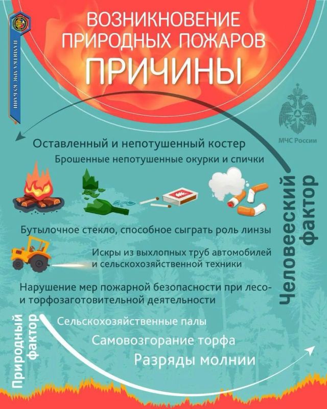 #ПамяткаМЧС: причины возникновения природных пожаров