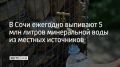 Ежегодно сочинцы и туристы выпивают около 5 млн литров минеральной воды из четырех главных источников курорта — Пластунского, Мамайского, Волконского и Чвижепсинского, сообщили в городской администрации
