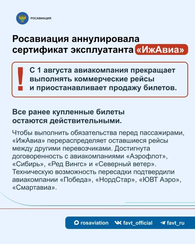 Росавиация аннулировала сертификат эксплуатанта «ИжАвиа»