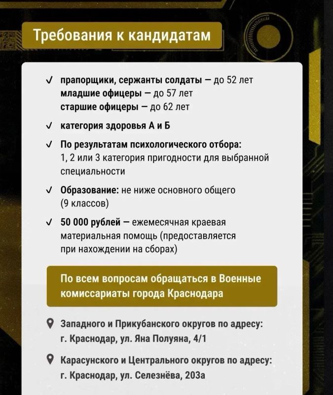 Министерство обороны Российской Федерации объявляет набор в боевой армейский резерв страны — БАРС Министерство обороны Российской Федерации объявляет набор в боевой армейский резерв страны — БАРС