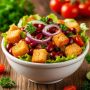 Легкий и вкусный салат с фасолью и хрустящими сухариками: идеальный выбор для лета