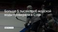 Роспотребнадзор исследовал 6079 проб морской воды в Сочи, сообщили в администрации курорта
