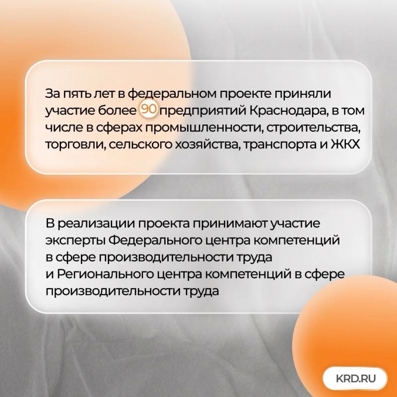 Специалисты краснодарских предприятий — участники федерального проекта «Производительность труда» могут пройти бесплатное обучение методам бережливого производства Специалисты краснодарских предприятий — участники федерального проекта «Производительность труда» могут пройти бесплатное обучение методам бережливого производства