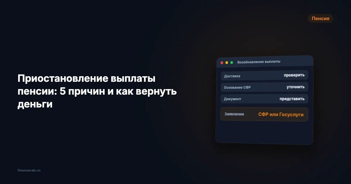 Приостановка пенсий: причины и что делать, если это произошло