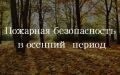 Пожарная безопасность в осенний период