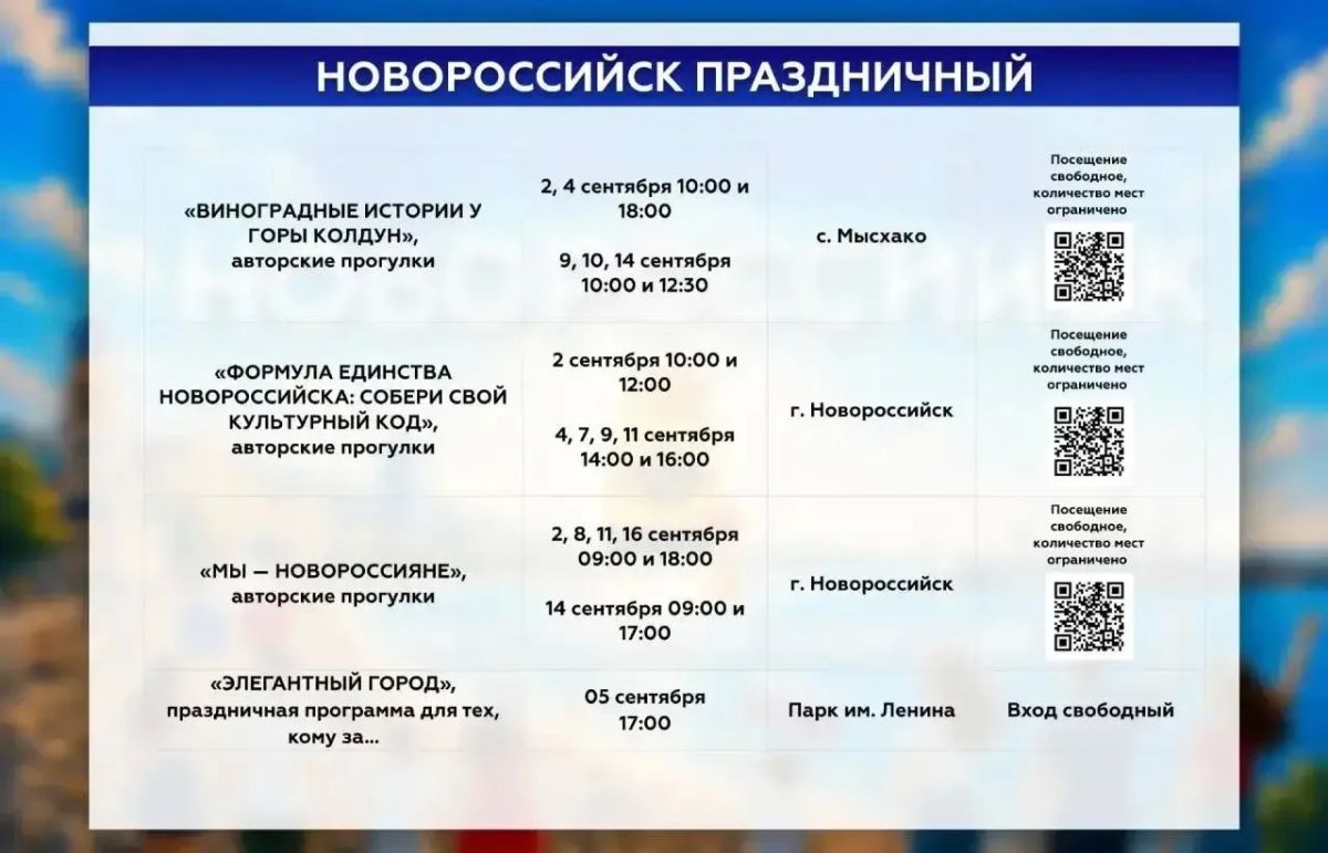 Город-герой Новороссийск отметит свое 188-летие яркой масштабной программой Город-герой Новороссийск отметит свое 188-летие яркой масштабной программой