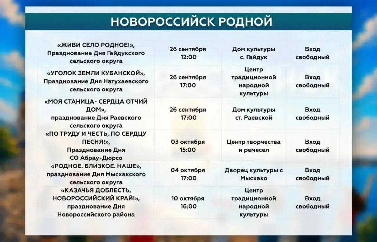 Город-герой Новороссийск отметит свое 188-летие яркой масштабной программой Город-герой Новороссийск отметит свое 188-летие яркой масштабной программой