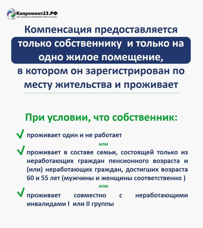 Компенсация взносов на капремонт Компенсация взносов на капремонт