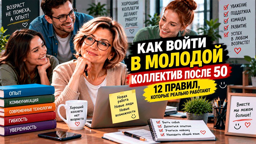 Как адаптироваться в молодом коллективе после 50: советы для успешной интеграции