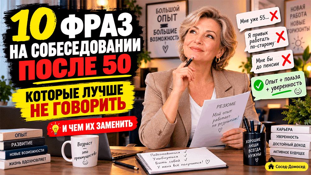 Как избежать неприятных фраз на собеседовании после 50 и произвести хорошее впечатление