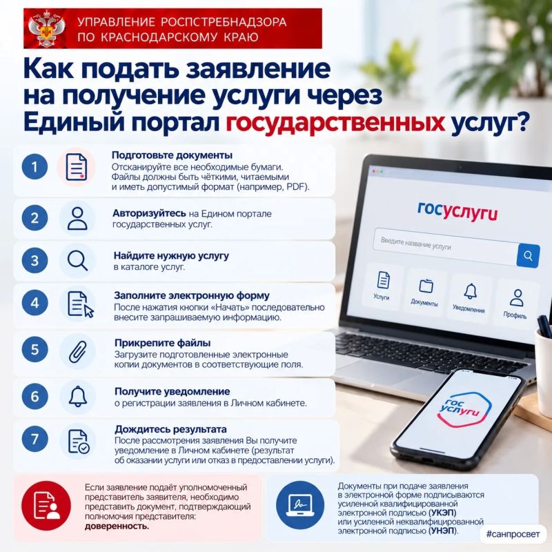 Как подать заявление на получение услуги через Единый портал государственных услуг?