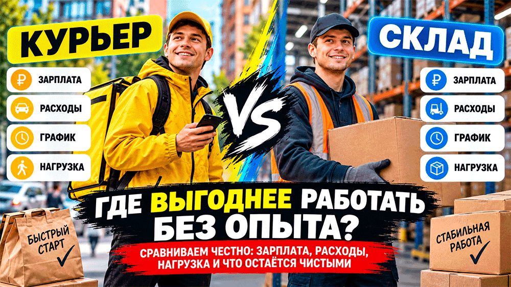 Курьер или склад: где заработать больше без опыта работы?